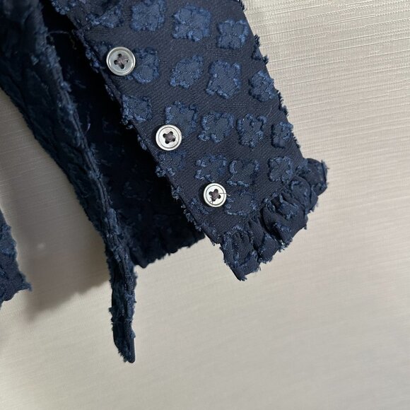 Banana Republic Blouse Womens XS Dillon Classic Fit Navy Blue Hidden Buttons - Picture 5 of 9